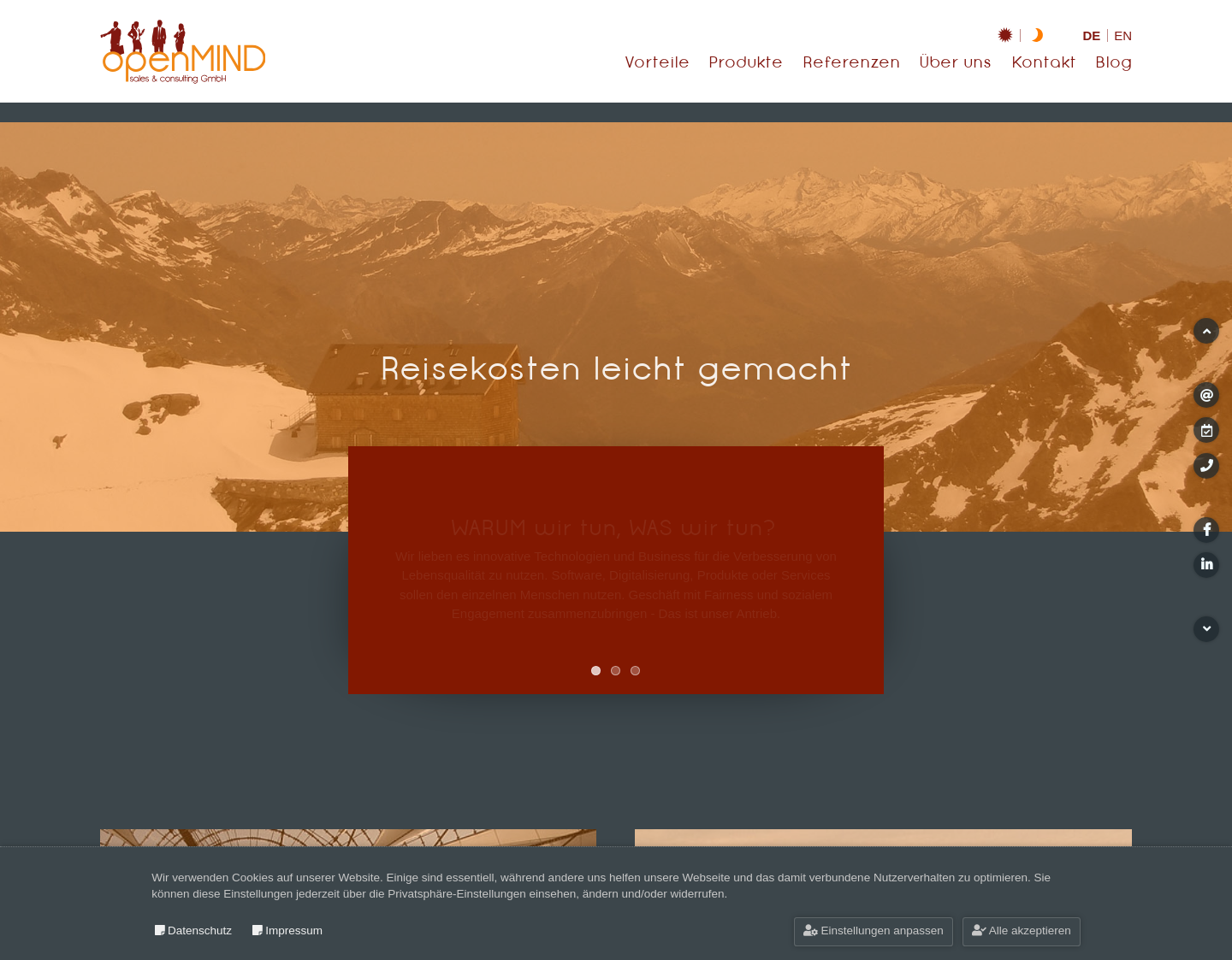 Aktuelle Website-Vorschau von openMIND sales & consulting GmbH
