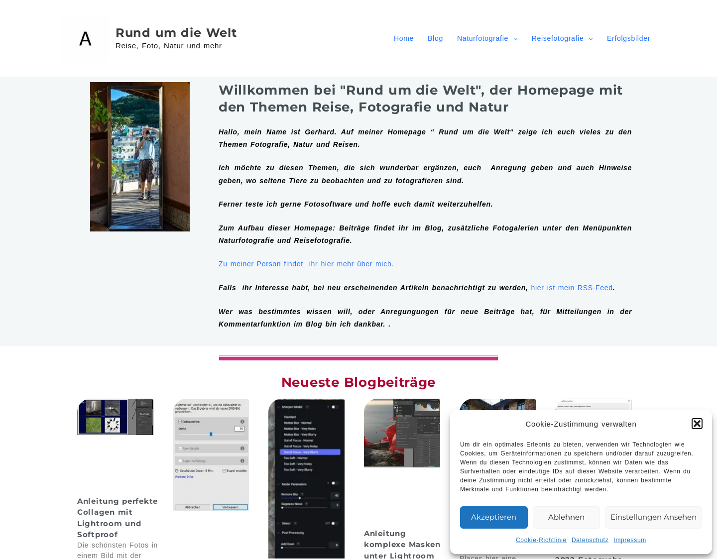 Aktuelle Website-Vorschau von Rund um die Welt