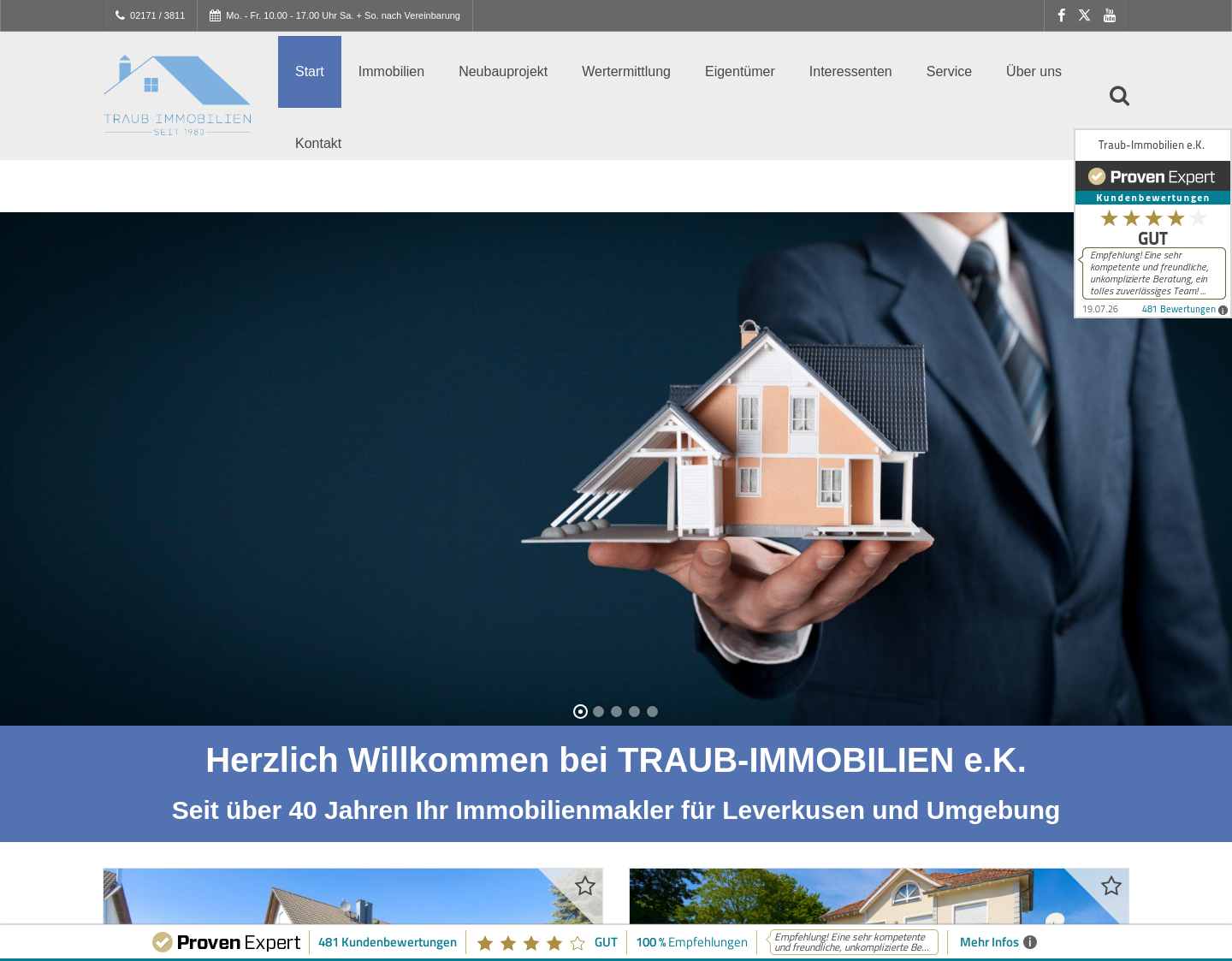 Aktuelle Website-Vorschau von Traub Immobilien e.K.