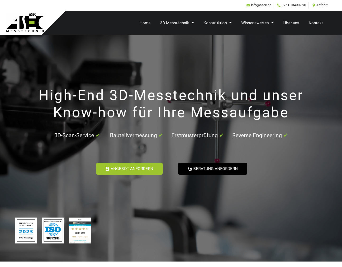 Aktuelle Website-Vorschau von ASEC Messtechnik e.K.