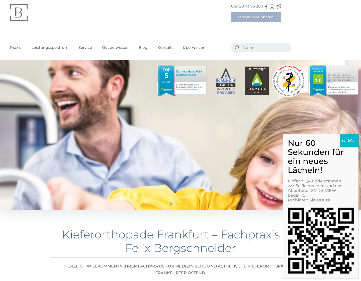 Aktuelle Website-Vorschau von Fachpraxis für Kieferorthopädie