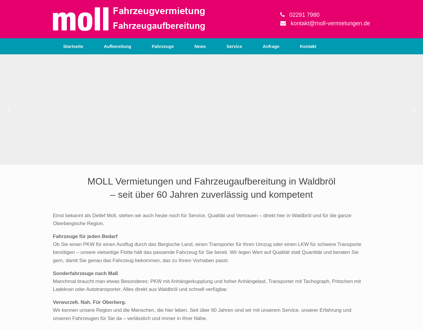 Aktuelle Website-Vorschau von Moll-Vermietungen GmbH