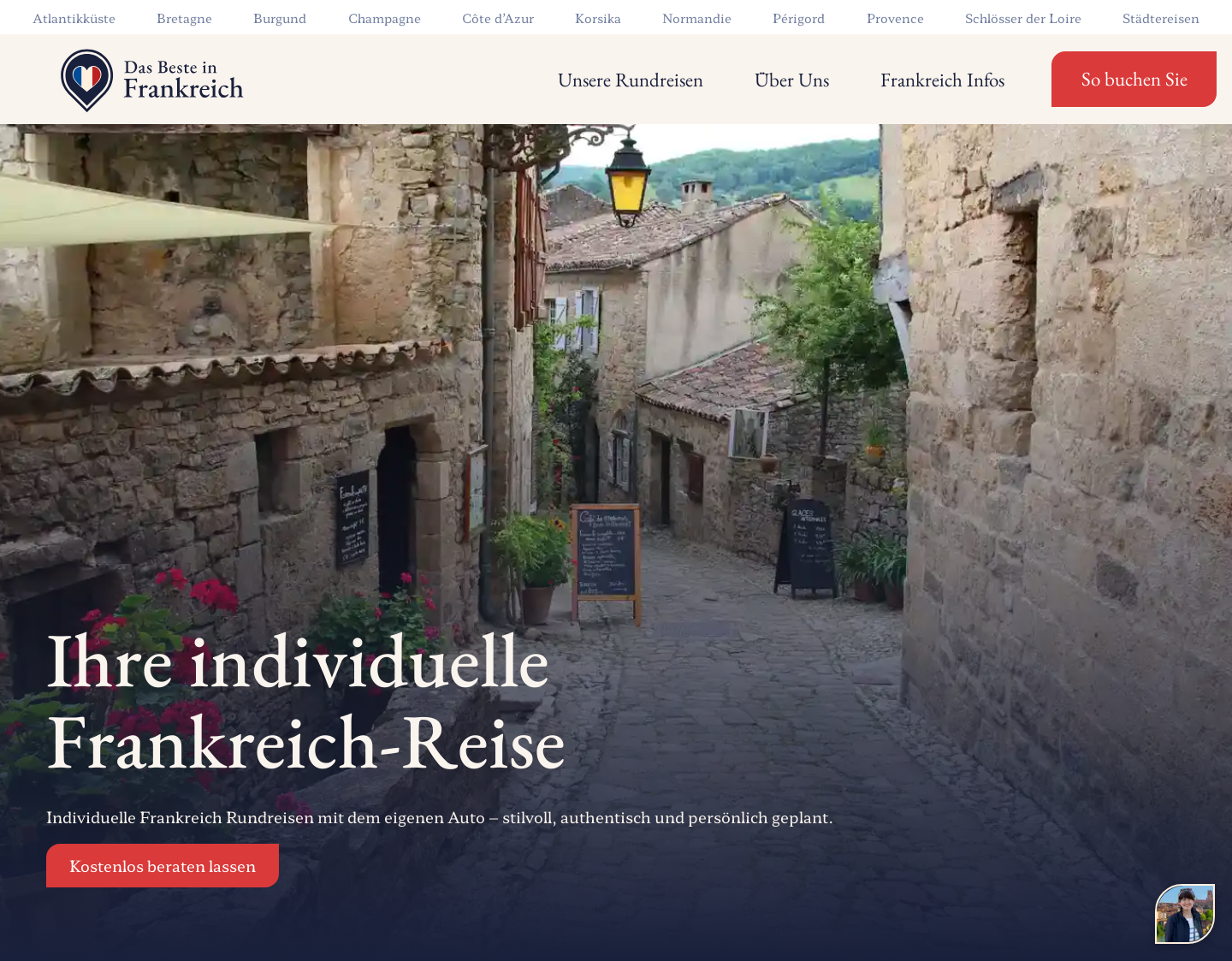 Aktuelle Website-Vorschau von Das Beste in Frankreich
