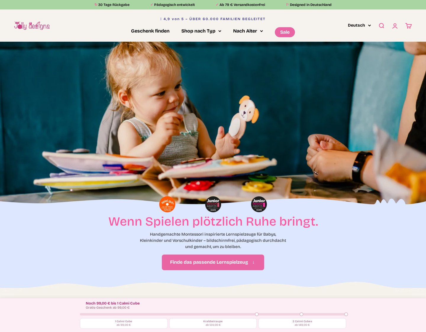 Aktuelle Website-Vorschau von Lernspielzeug für Kinder in Deutschland