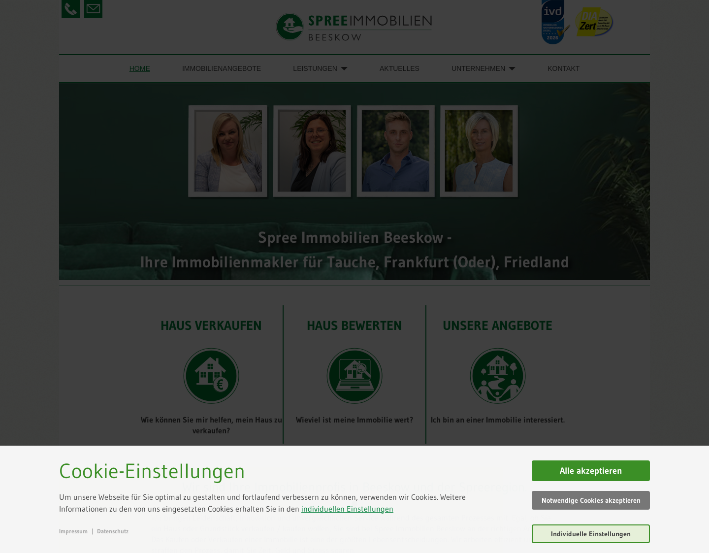 Aktuelle Website-Vorschau von Spree Immobilien Beeskow GmbH