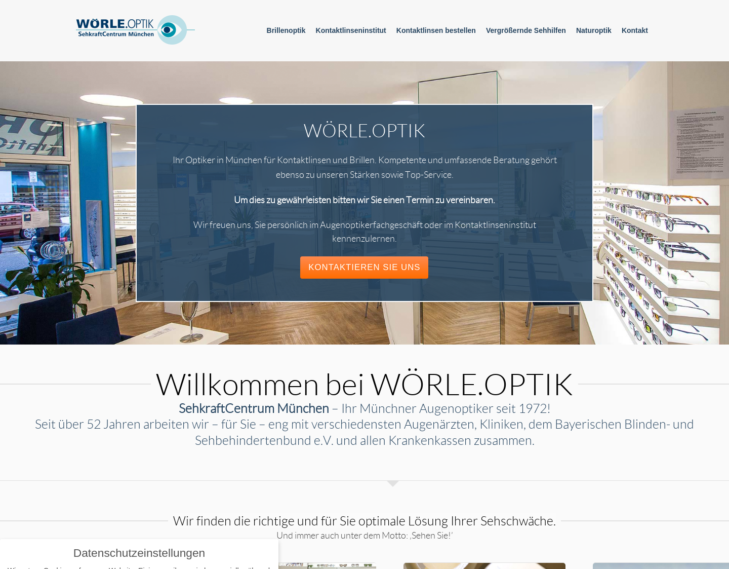 Aktuelle Website-Vorschau von WÖRLE.OPTIK SehkraftCentrum Mu?nchen GmbH