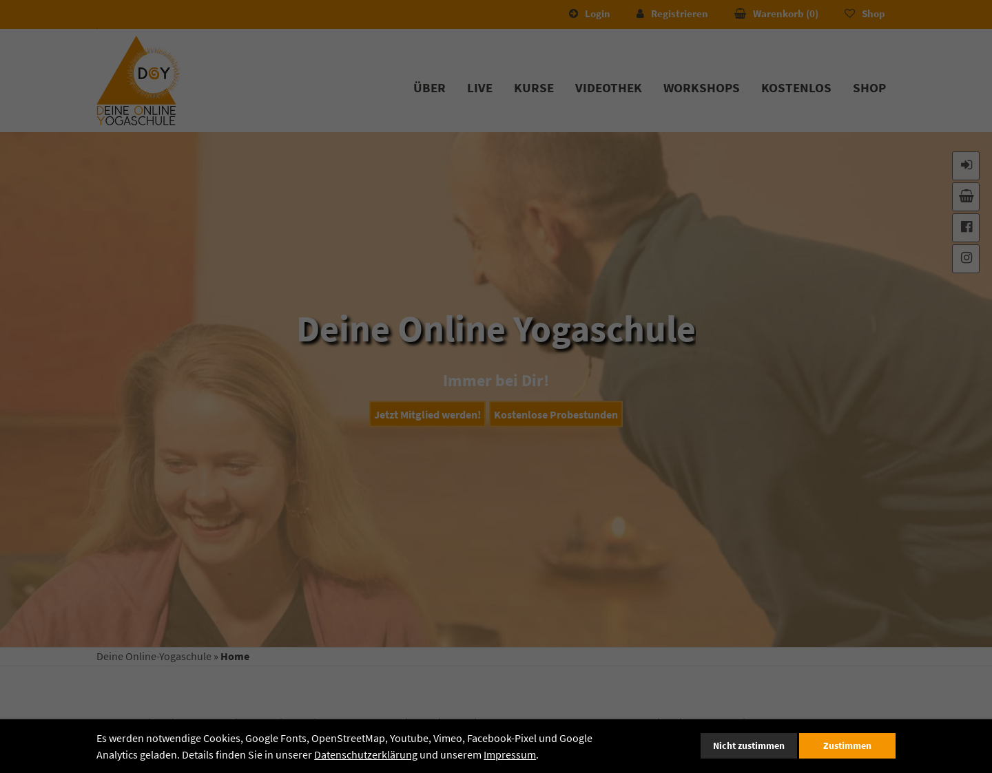 Aktuelle Website-Vorschau von DOY - Deine Online Yogaschule