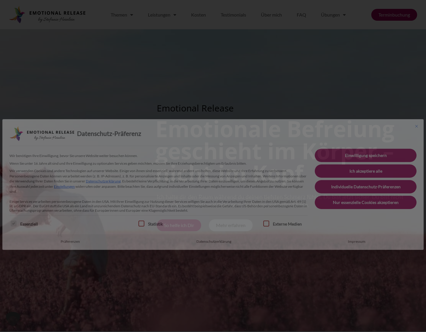 Aktuelle Website-Vorschau von Praxis für emotionale Befreiung & Traumatherapie