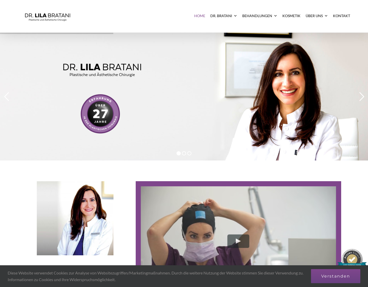 Aktuelle Website-Vorschau von Dr. Lila Bratani