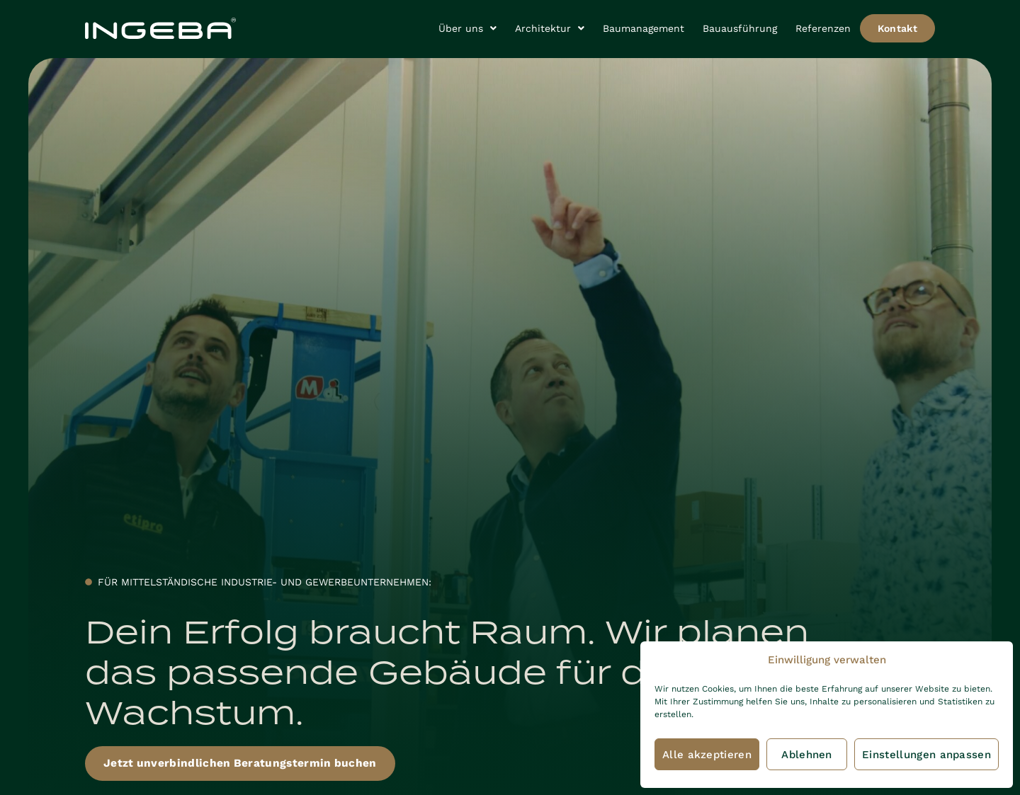 Aktuelle Website-Vorschau von Ingeba Projekt GmbH
