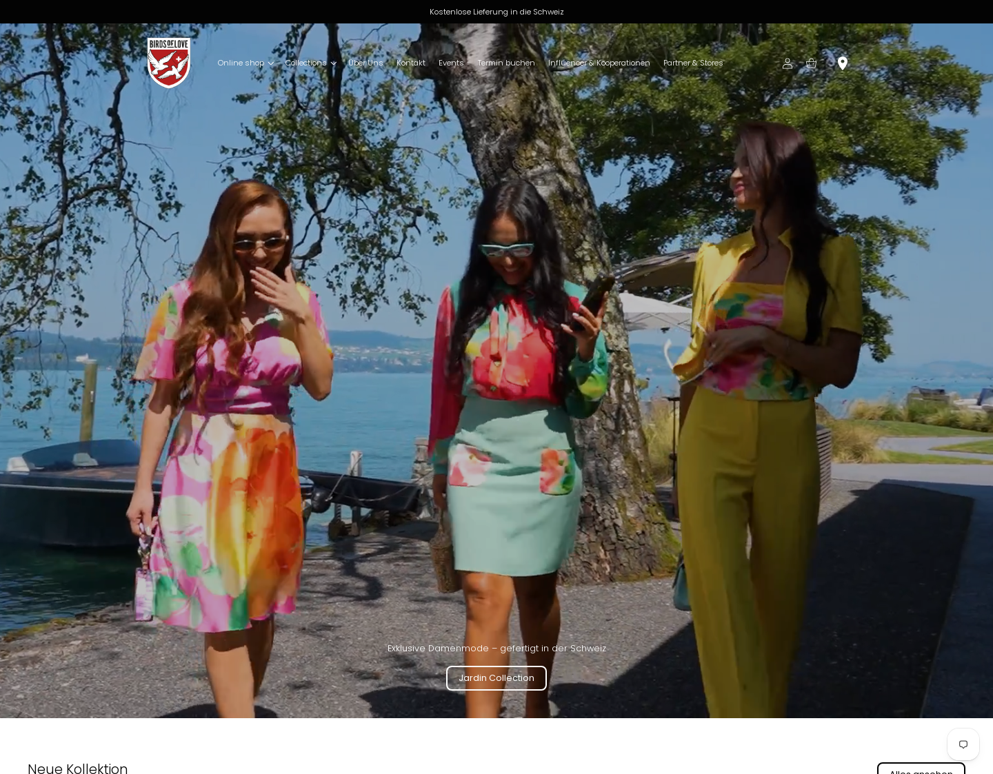 Aktuelle Website-Vorschau von Birds of Love Fashion