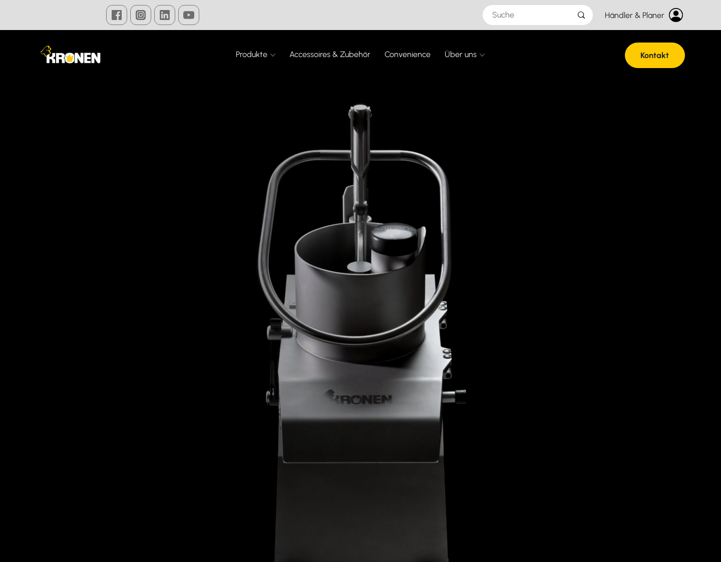 Aktuelle Website-Vorschau von Kronen Küchengeräte