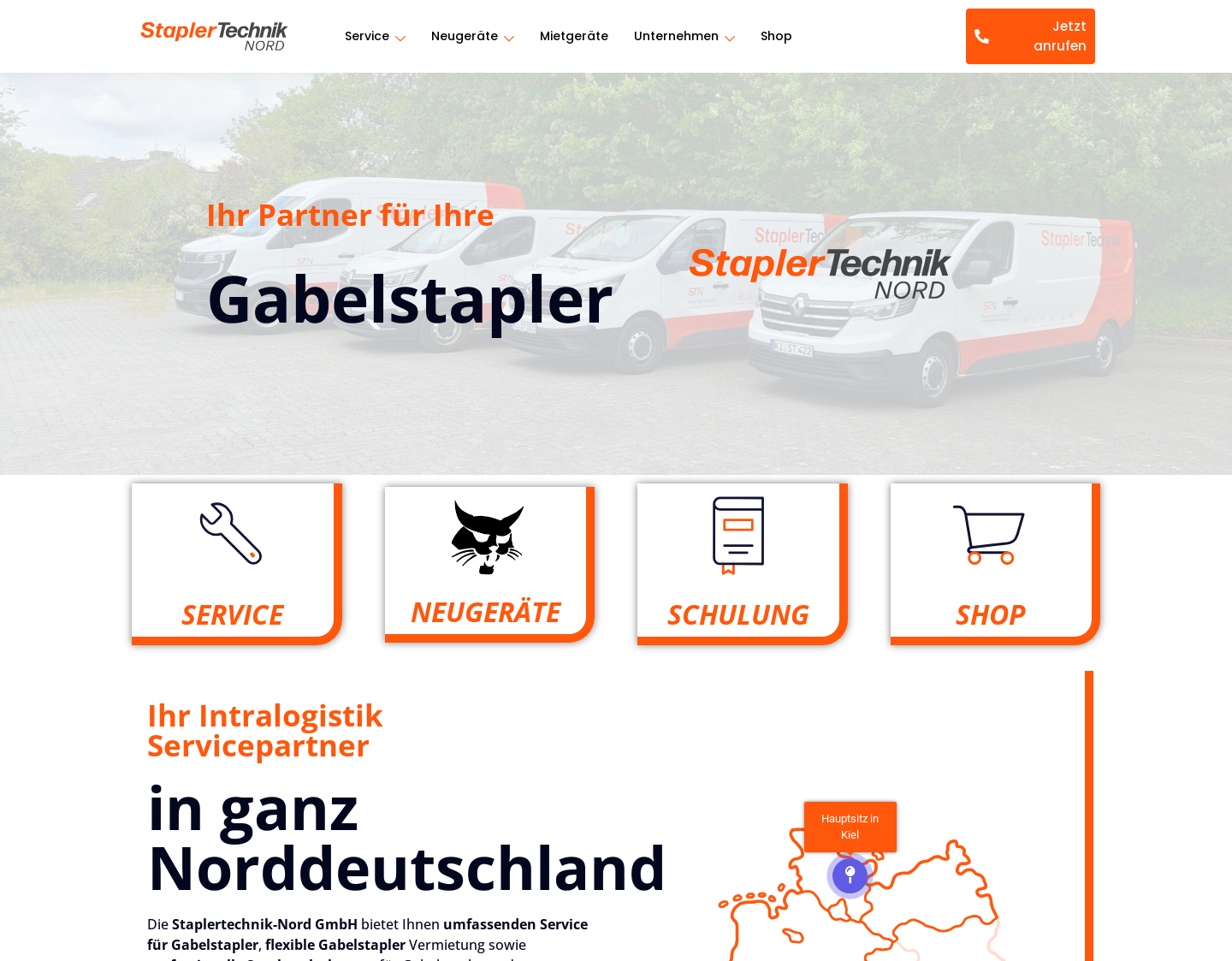 Aktuelle Website-Vorschau von Staplertechnik-Nord GmbH