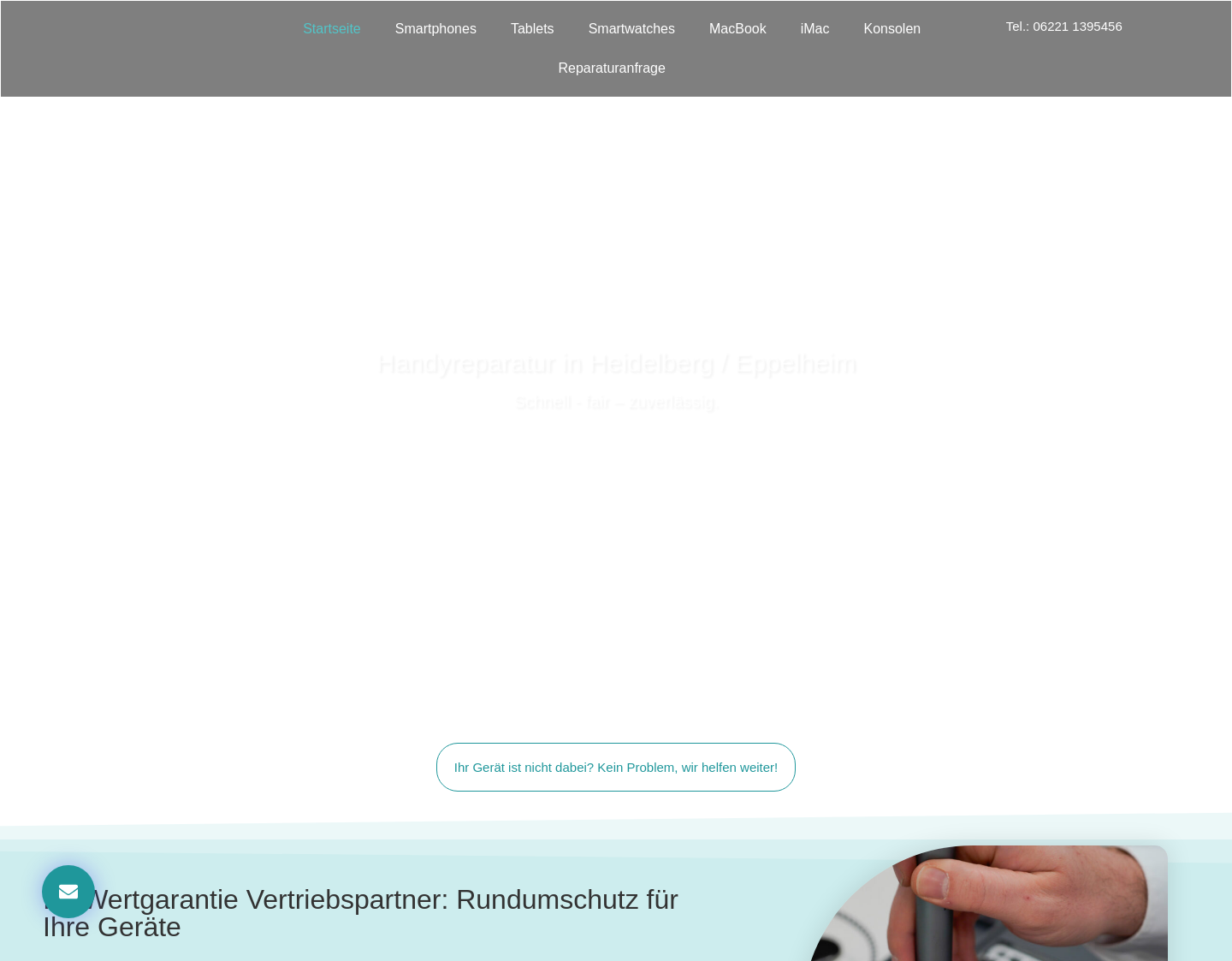 Aktuelle Website-Vorschau von Mobile Fair Repair