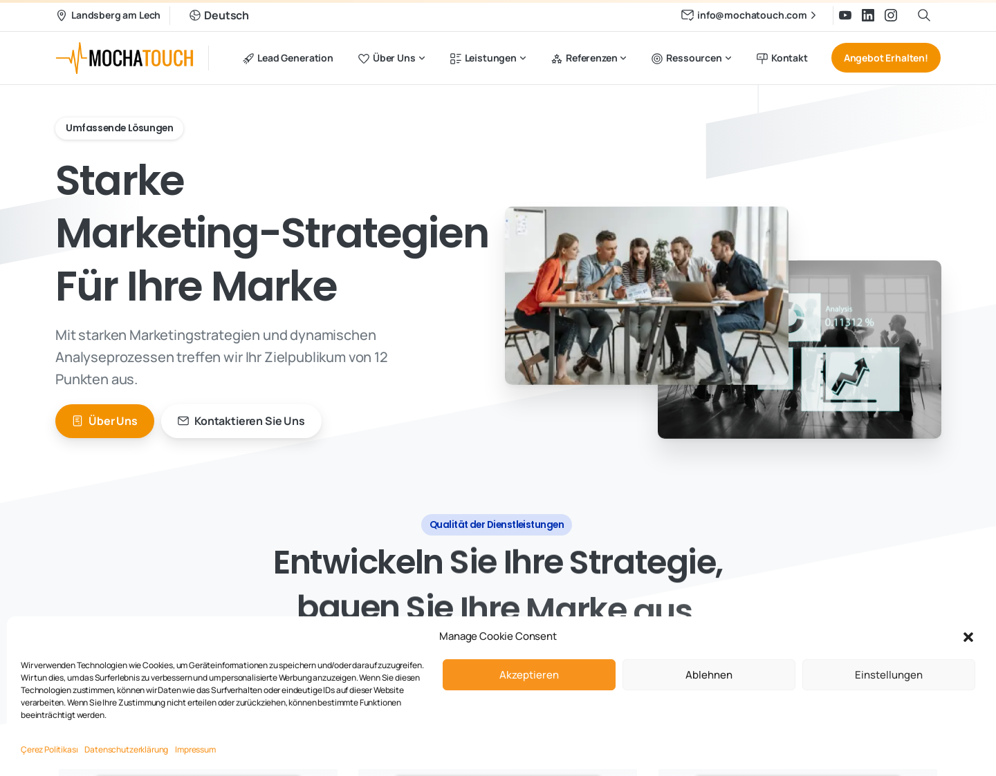Aktuelle Website-Vorschau von B2B Marketing Agentur Mochatouch GmbH