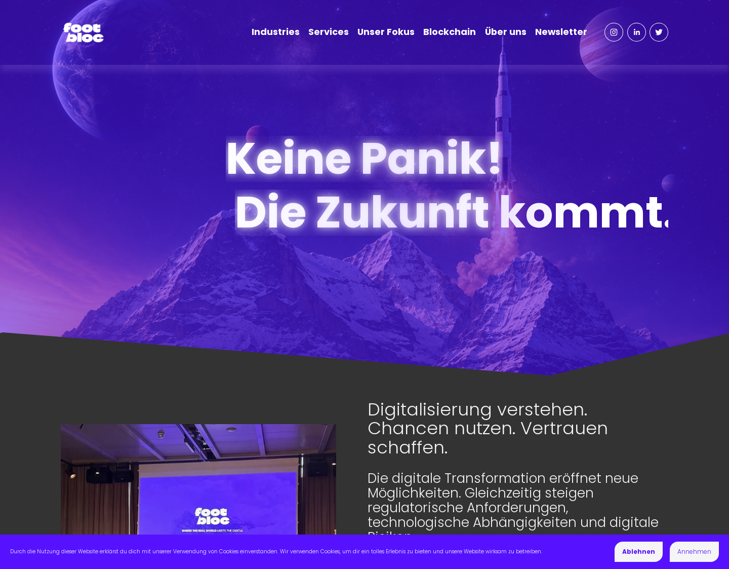 Aktuelle Website-Vorschau von Footbloc - Alles über Blockchain, Fussball und NF
