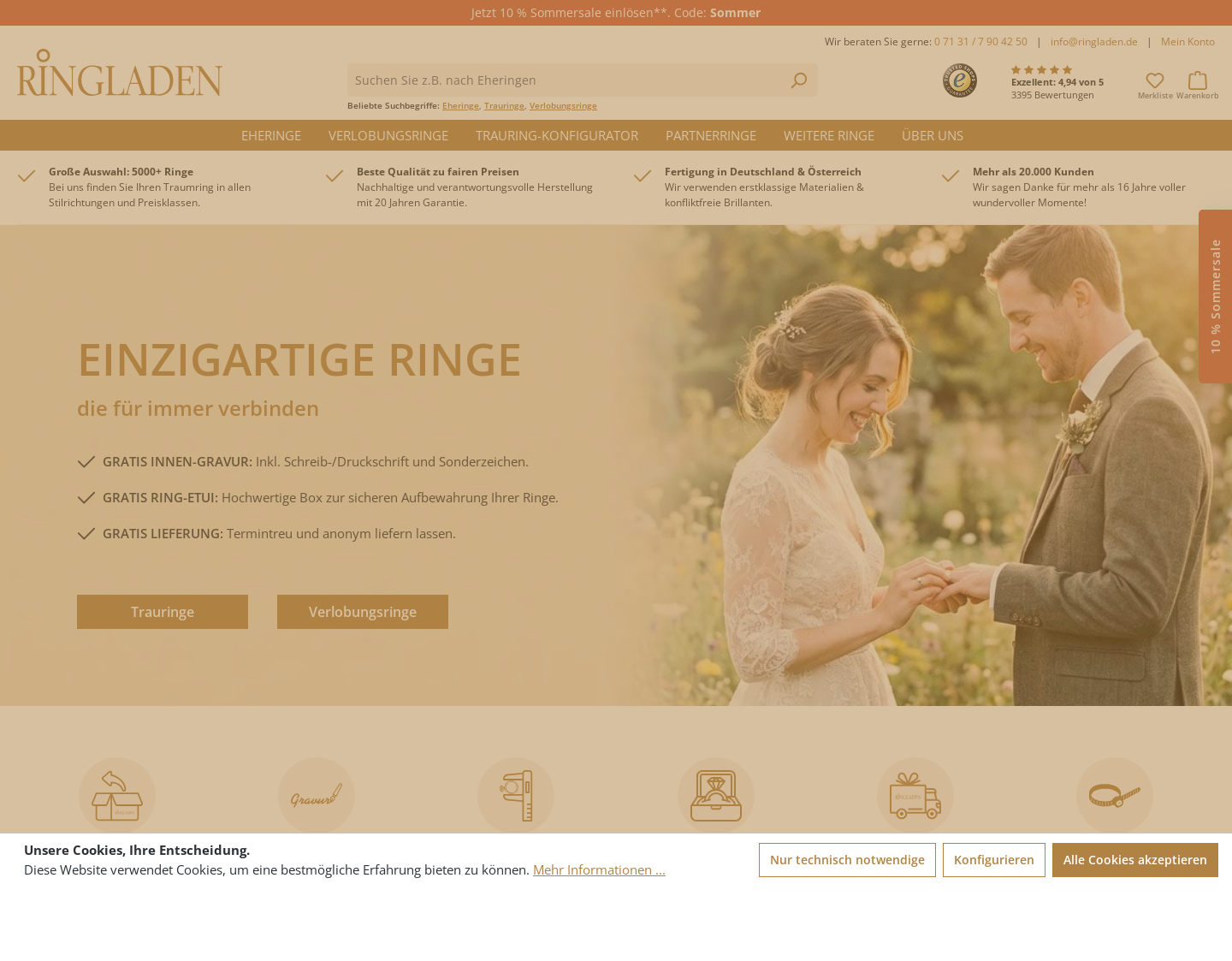 Aktuelle Website-Vorschau von Ringladen