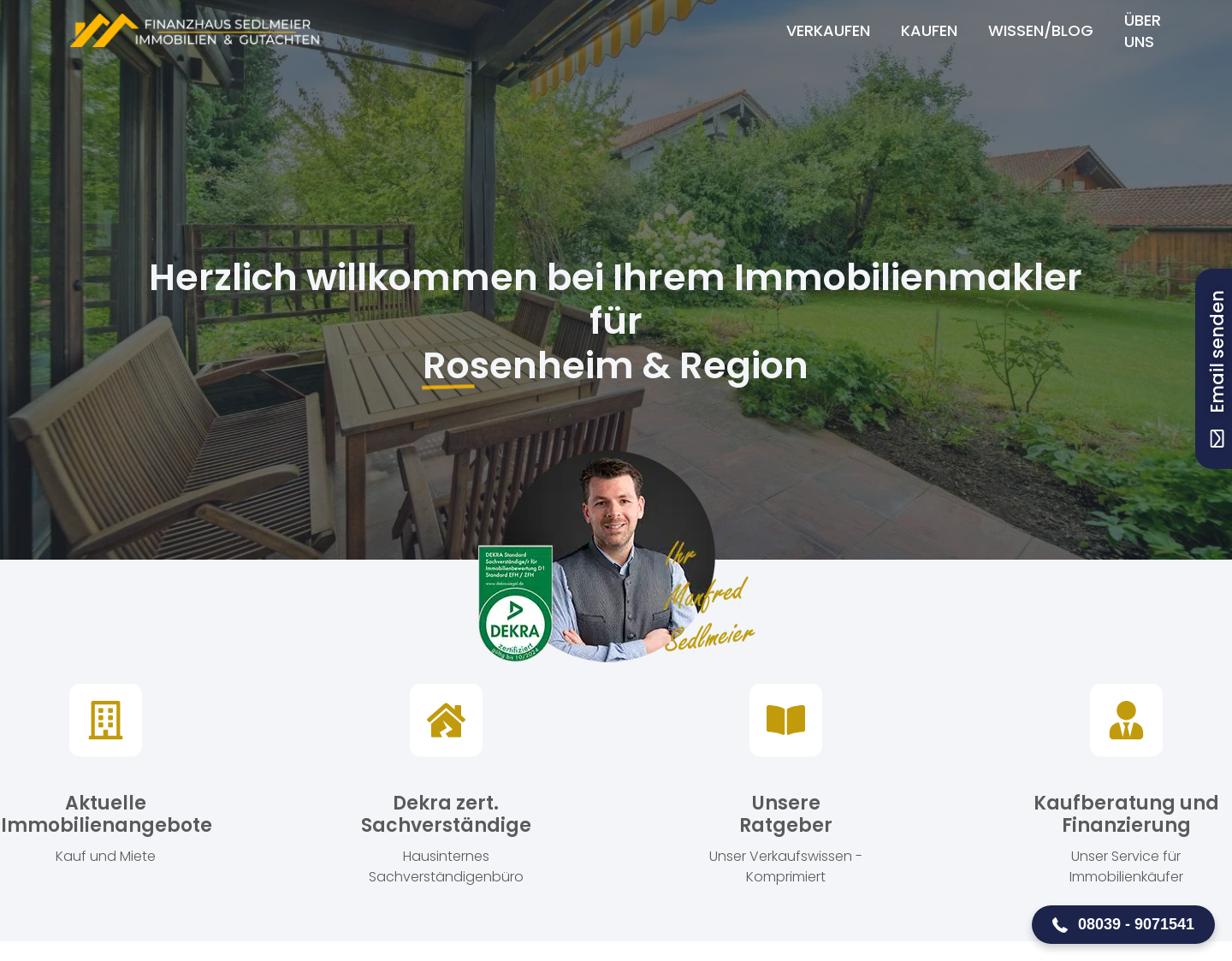 Aktuelle Website-Vorschau von Immobilien Finanzhaus Sedlmeier