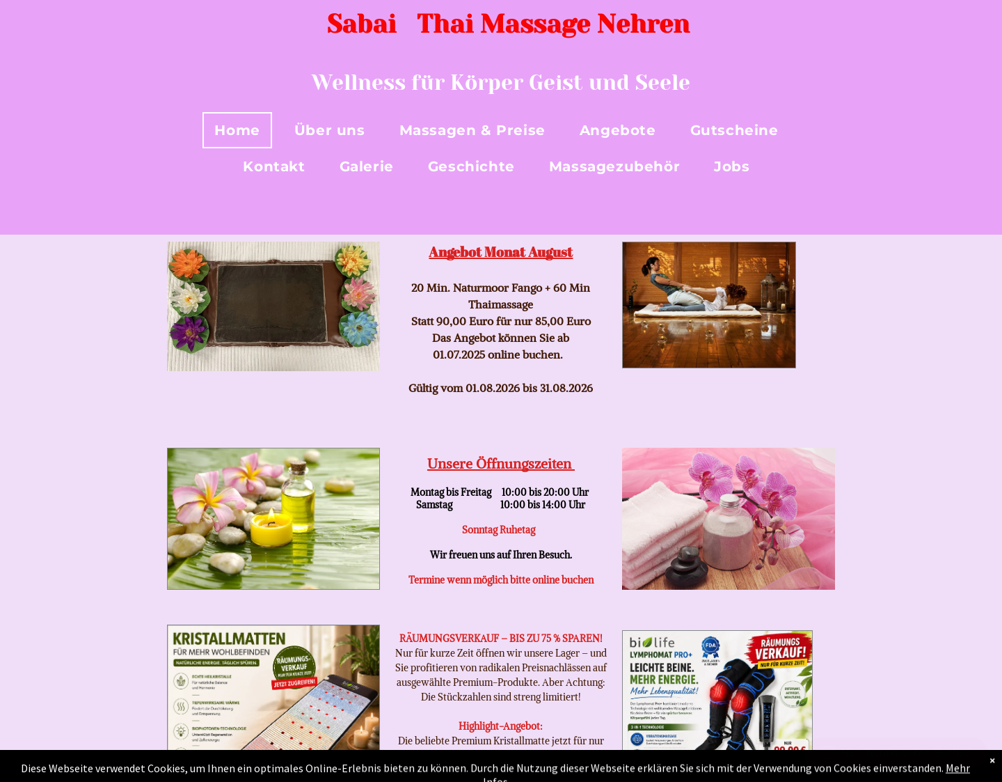 Aktuelle Website-Vorschau von Sabai Thai Massage