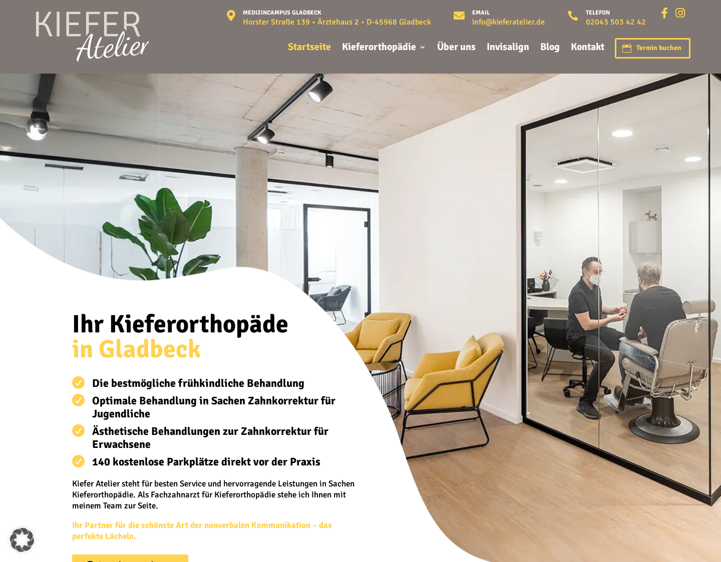 Aktuelle Website-Vorschau von KFO-Gladbeck, Kieferatelier