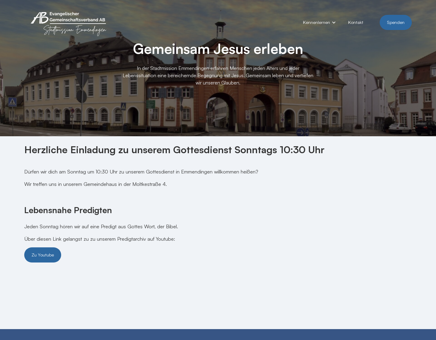 Aktuelle Website-Vorschau von Stadtmission Emmendingen