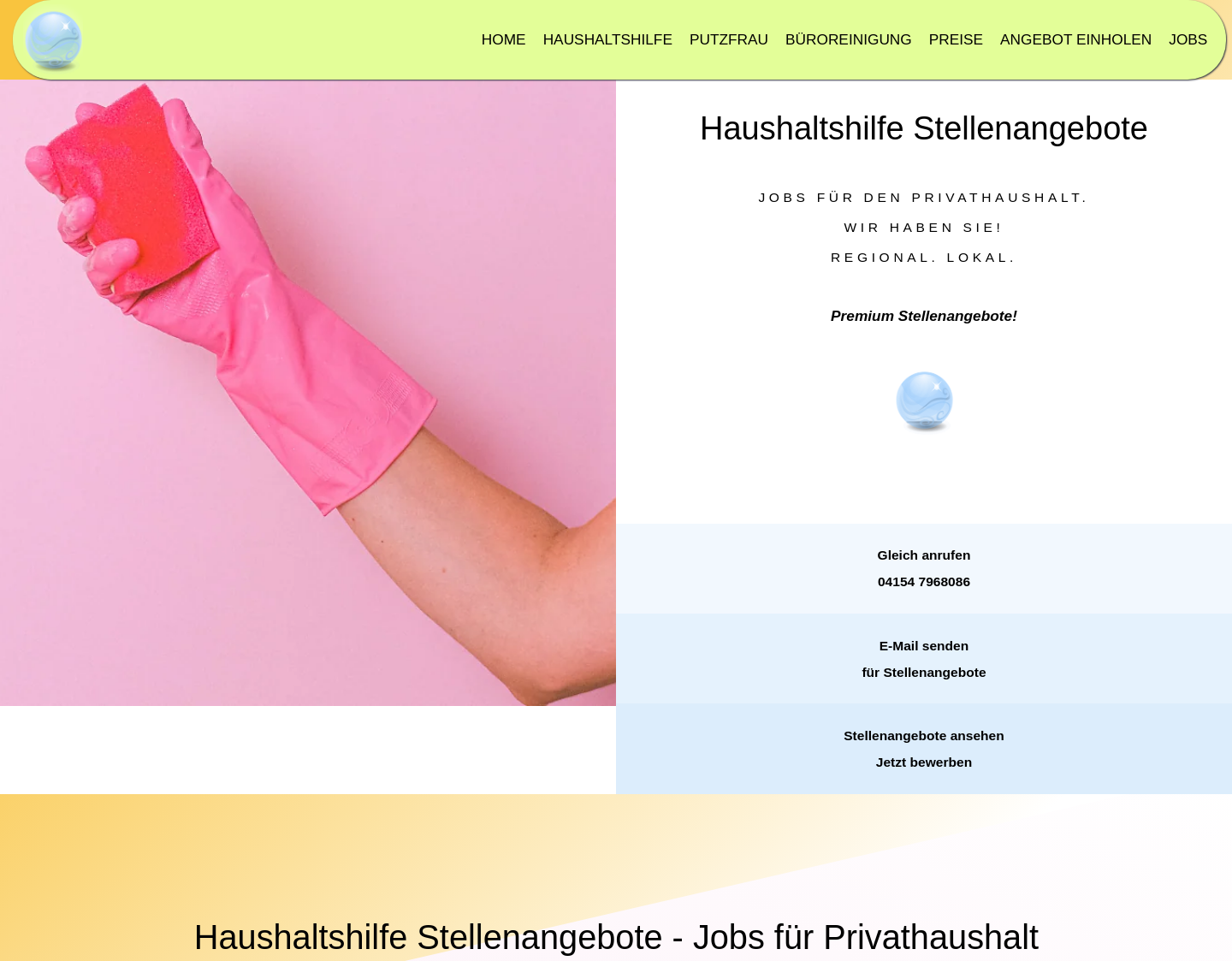 Aktuelle Website-Vorschau von Haushaltshilfe Trittau