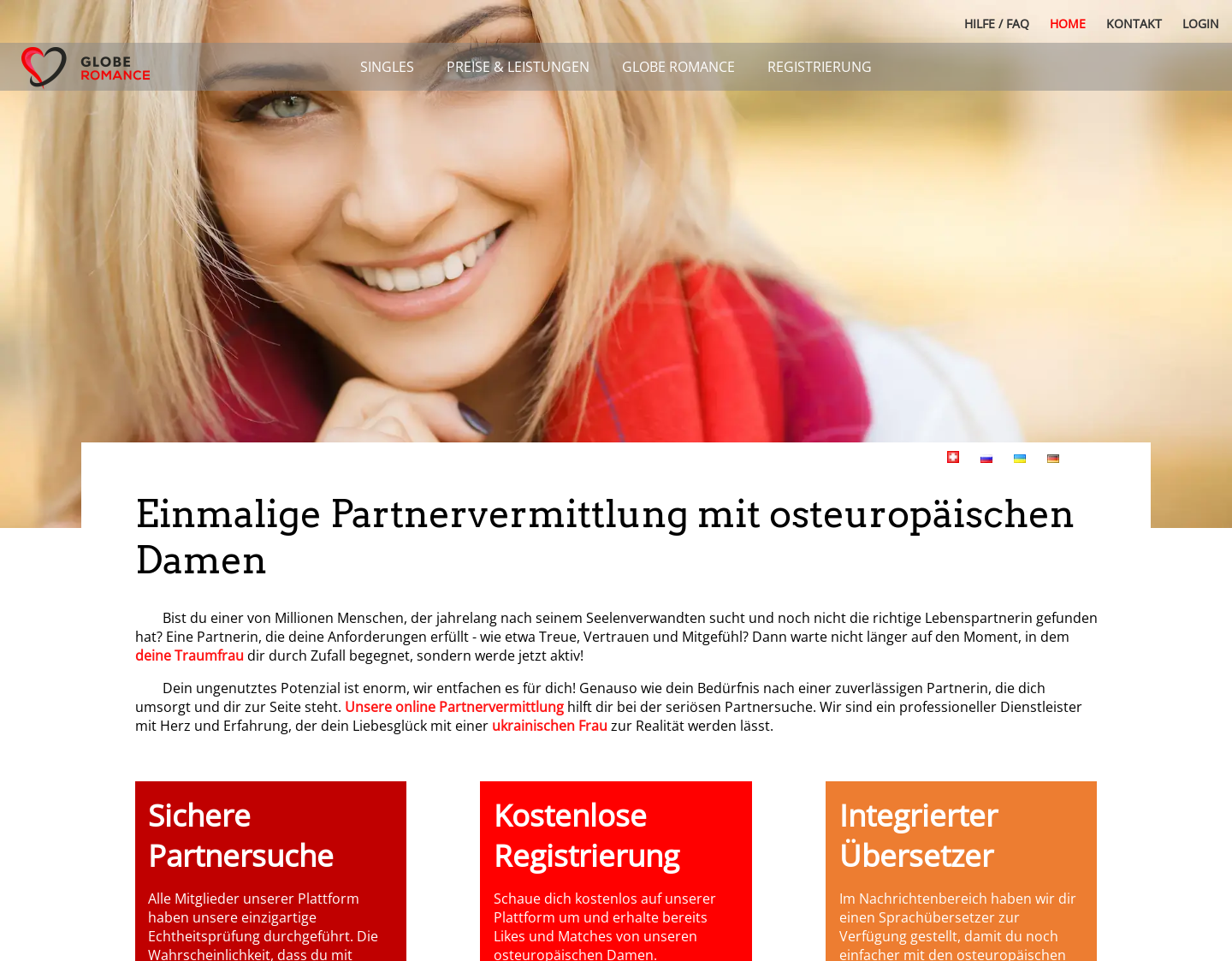 Aktuelle Website-Vorschau von Osteuropäische Partnervermittlung