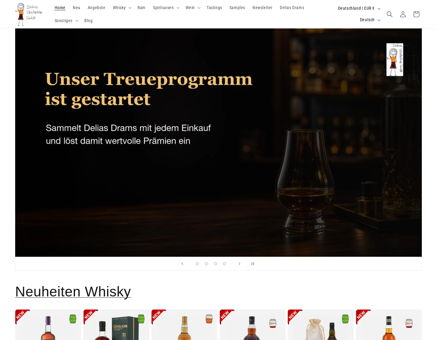Aktuelle Website-Vorschau von Whisky und Rum
