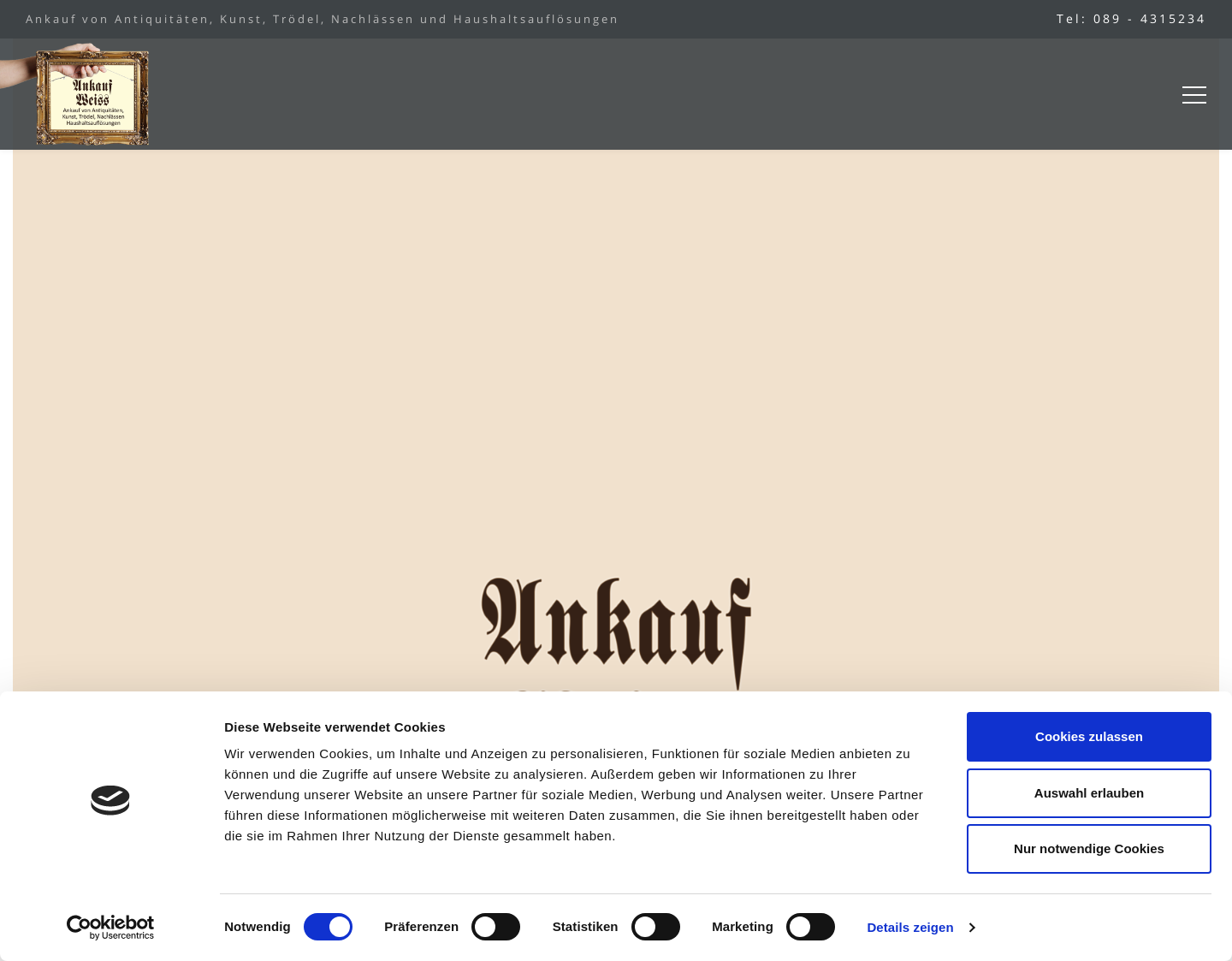 Aktuelle Website-Vorschau von Ankauf von Antiquitäten