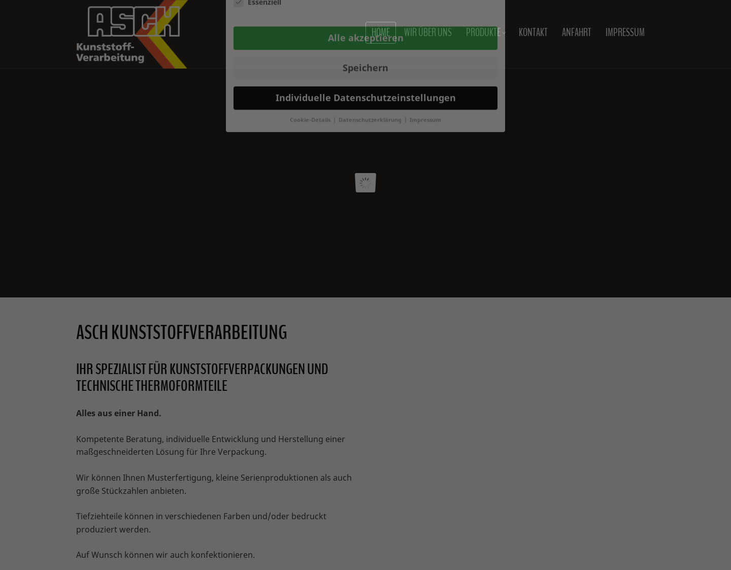 Aktuelle Website-Vorschau von Asch Kunststoffverarbeitung im Tiefziehverfahren
