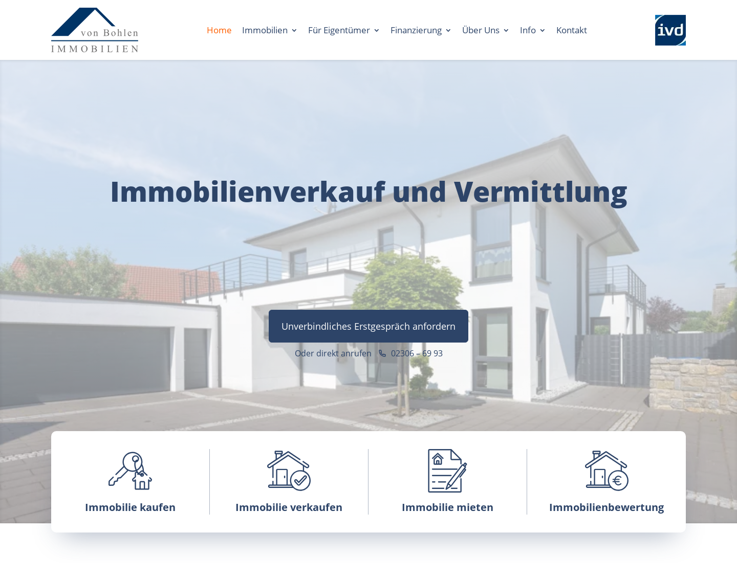 Aktuelle Website-Vorschau von von Bohlen Immobilien GmbH & Co. KG