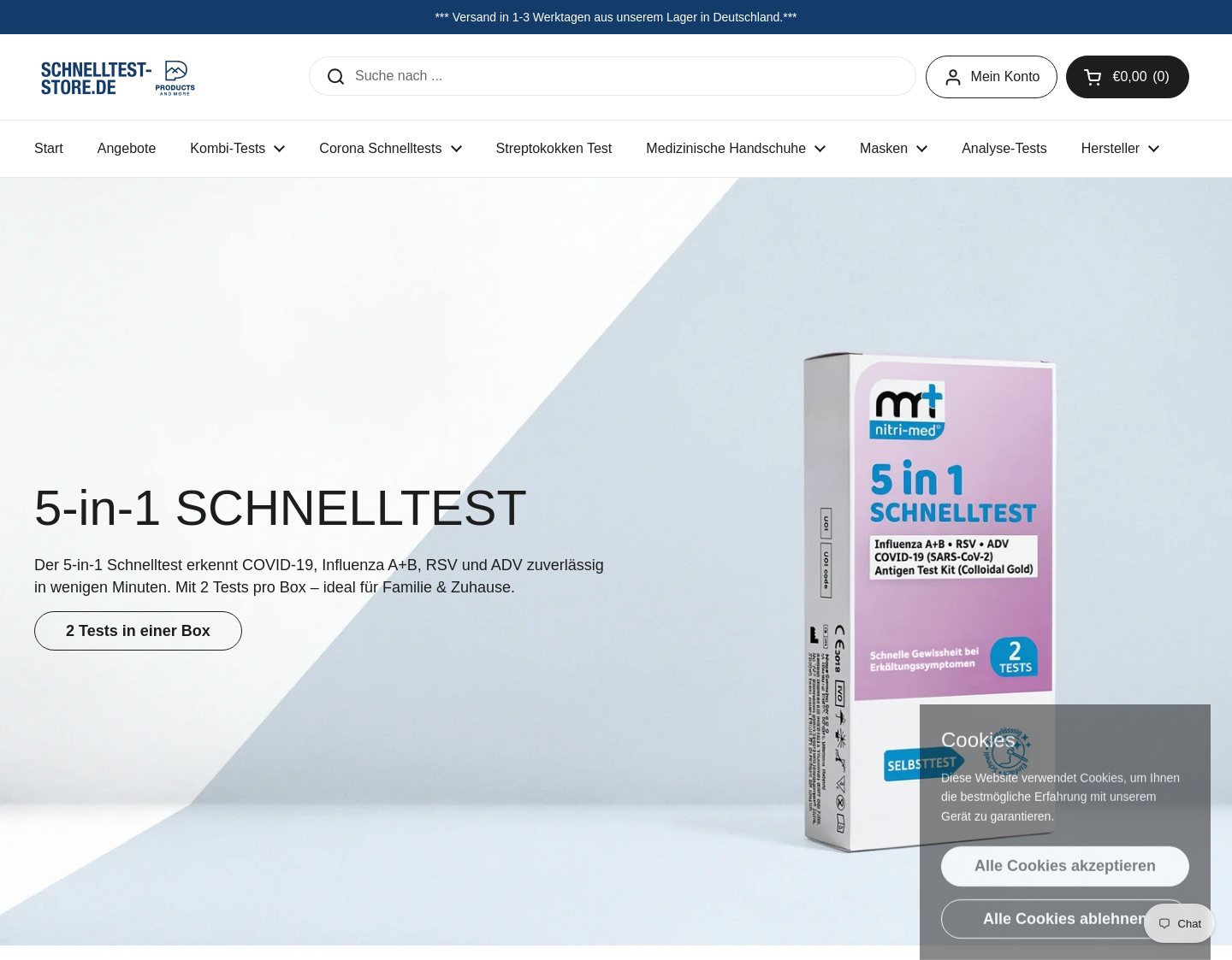 Aktuelle Website-Vorschau von Products & More GmbH