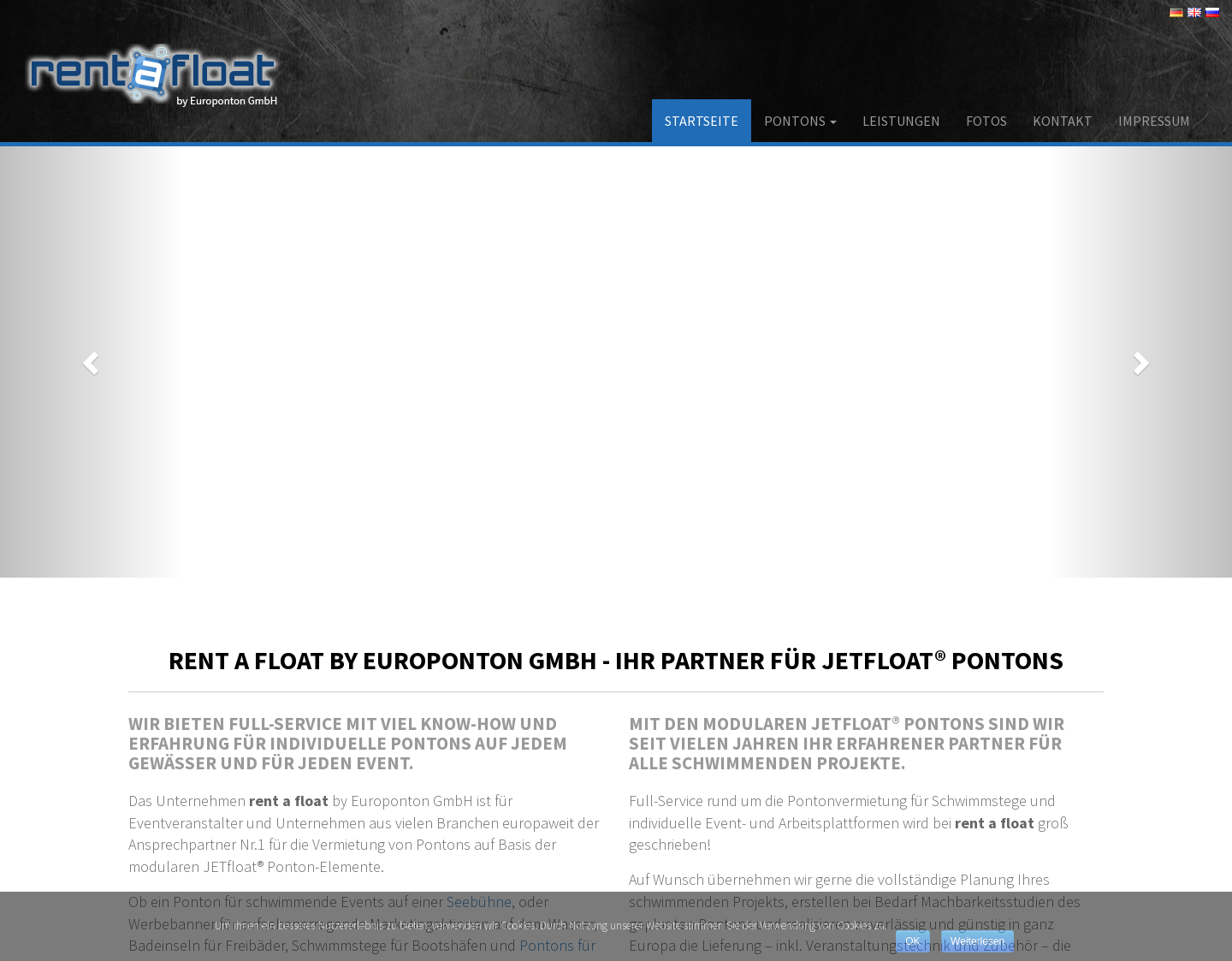 Aktuelle Website-Vorschau von Schwimmstege von rent a float