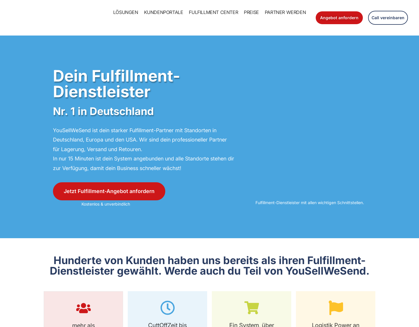 Aktuelle Website-Vorschau von YouSellWeSend