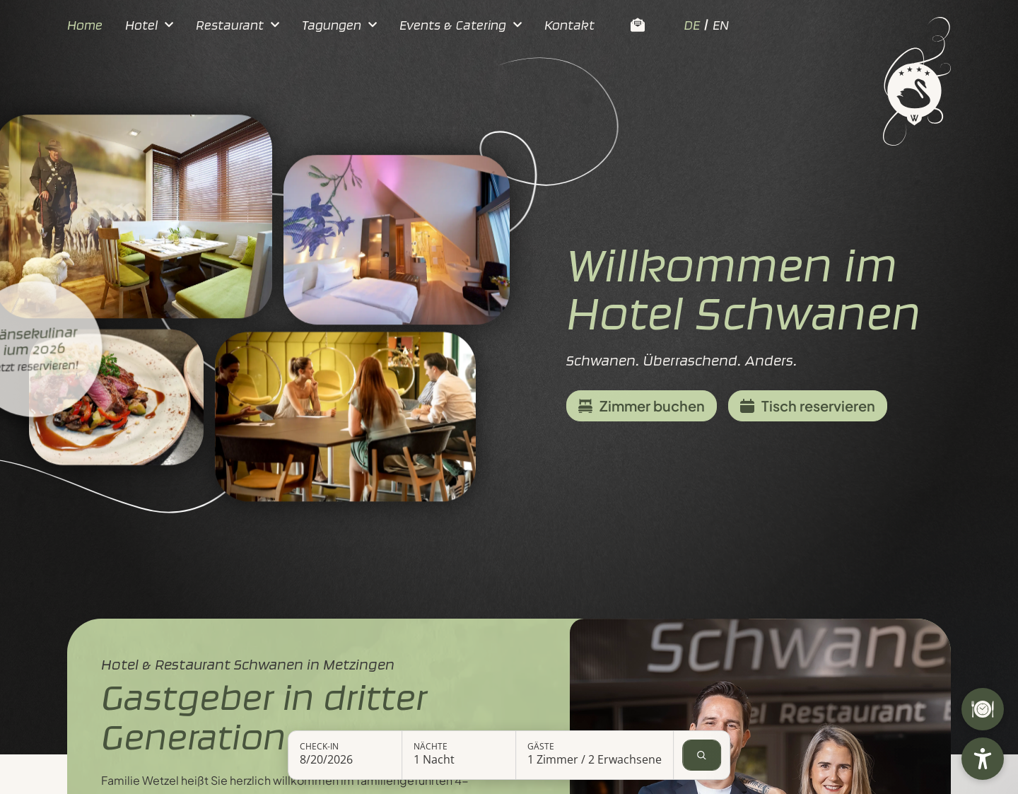 Aktuelle Website-Vorschau von Hotel & Restaurant Schwanen