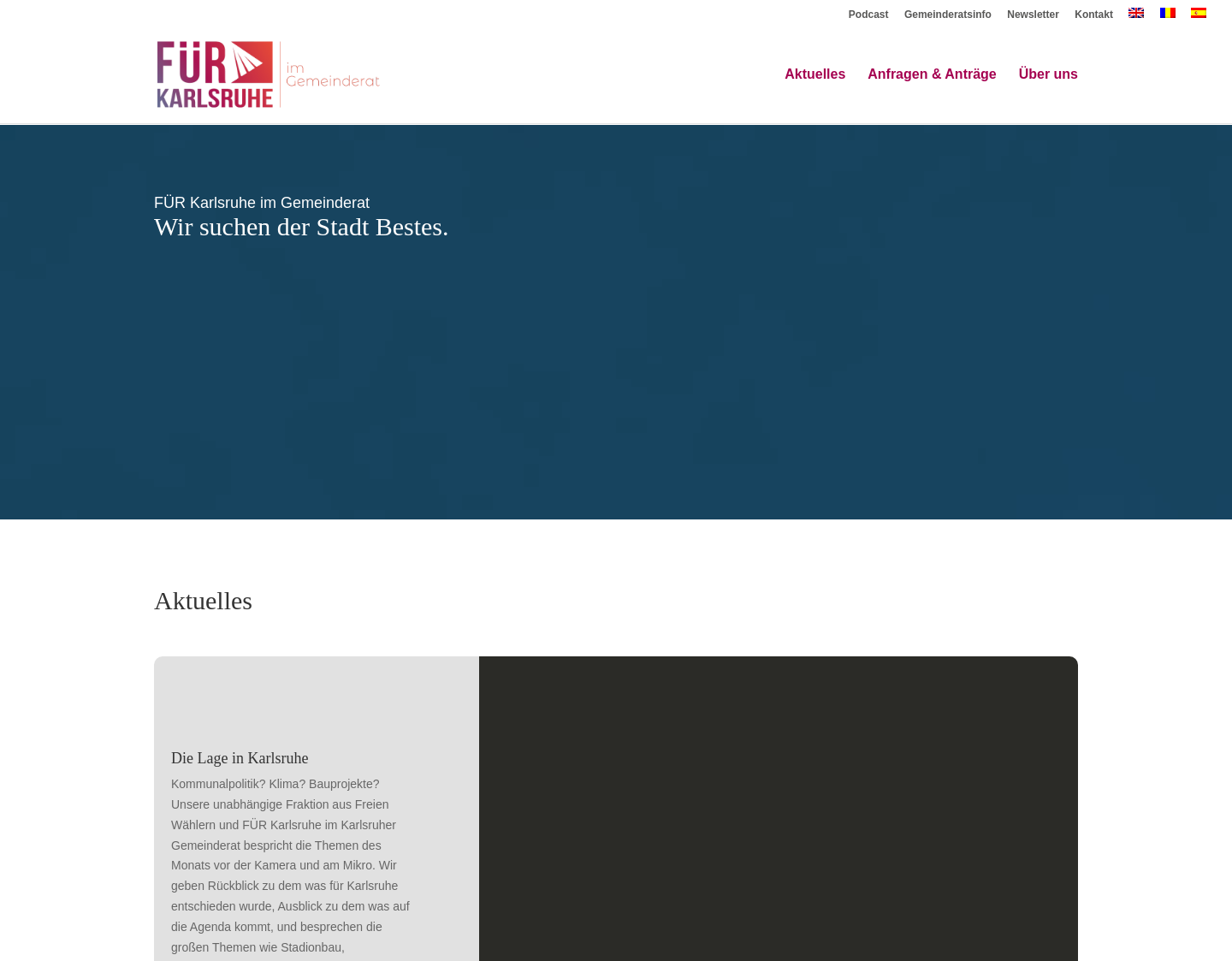 Aktuelle Website-Vorschau von Freie Wähler | Karlsruhe Gemeinderatsfraktion