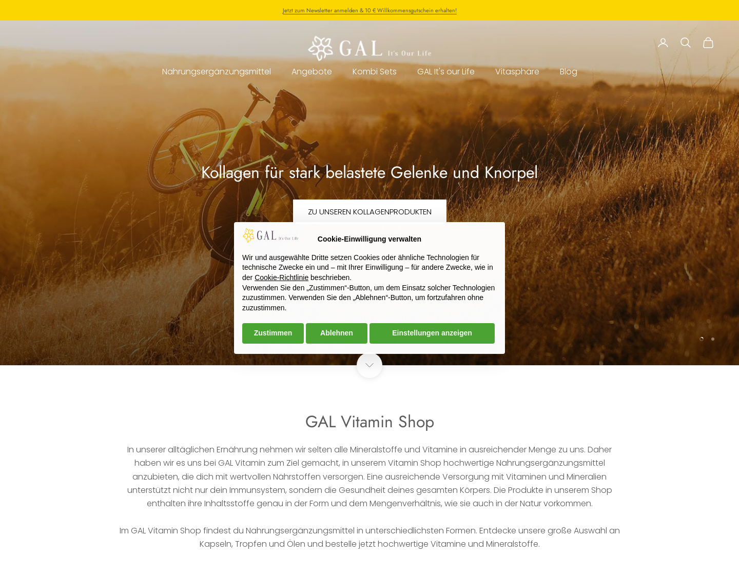 Aktuelle Website-Vorschau von GAL Vitamin Deutschland GmbH