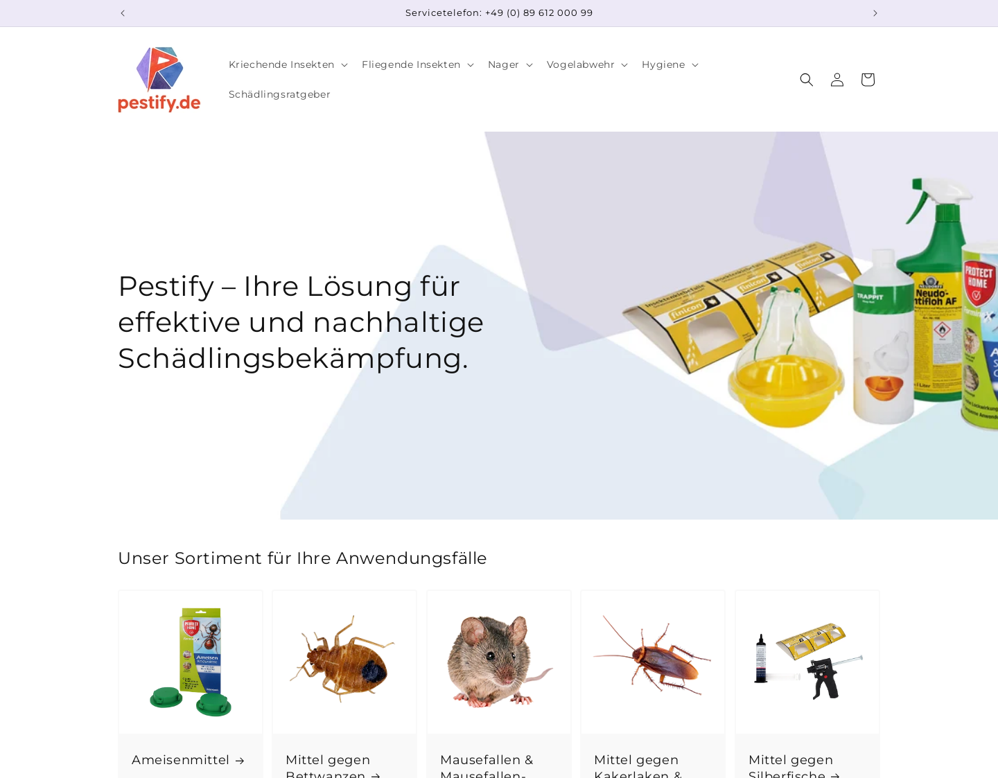Aktuelle Website-Vorschau von Pflanzenschutz und Insektenschutz