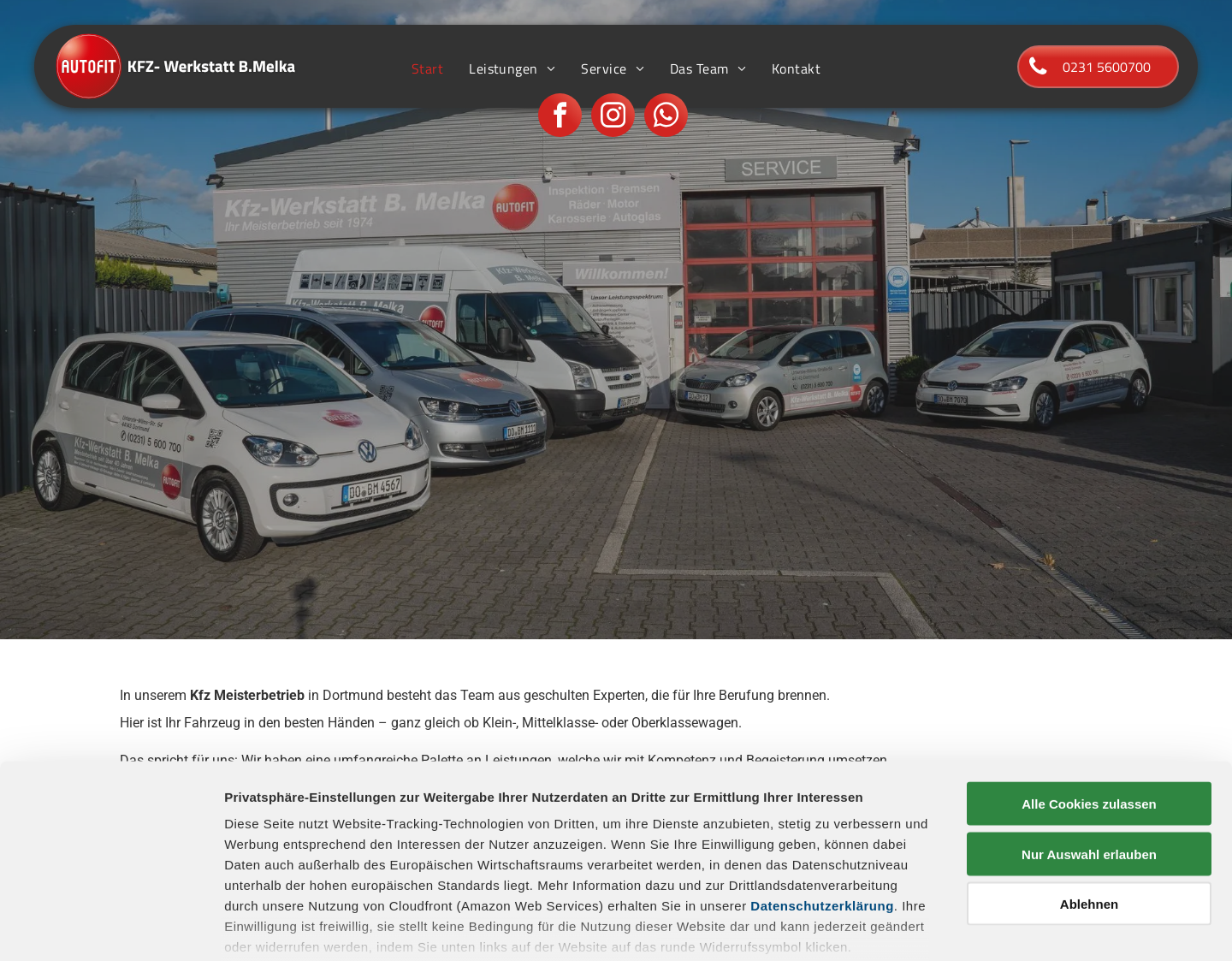 Aktuelle Website-Vorschau von Kfz-Werkstatt B. Melka GmbH