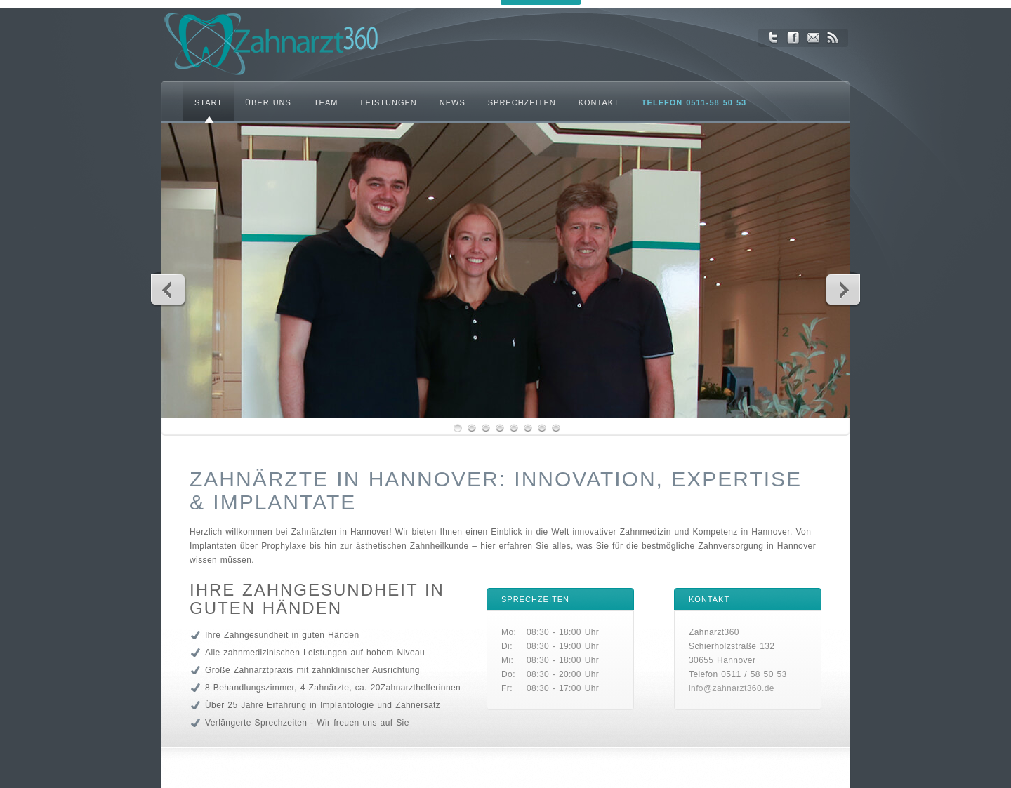 Aktuelle Website-Vorschau von Zahnarzt360 - Zahnarzt für Hannover