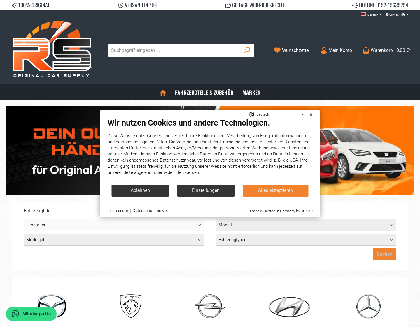 Aktuelle Website-Vorschau von Original KFZ Zubehör