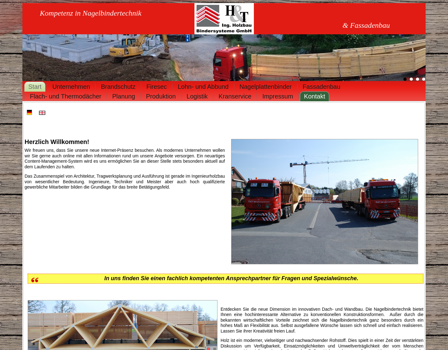 Aktuelle Website-Vorschau von Herstellung von Nagelplattenbinder