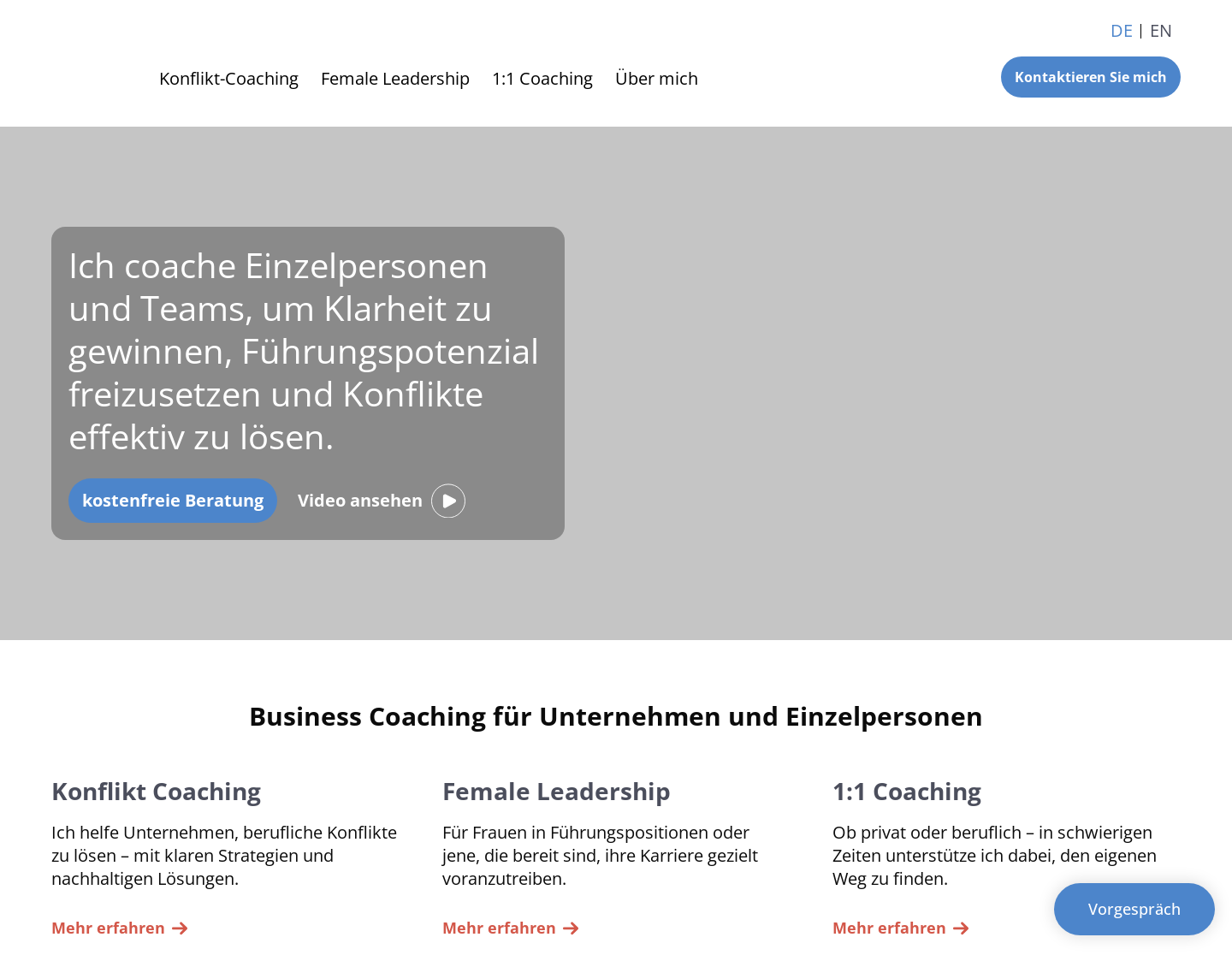 Aktuelle Website-Vorschau von Business Coaching Vogel