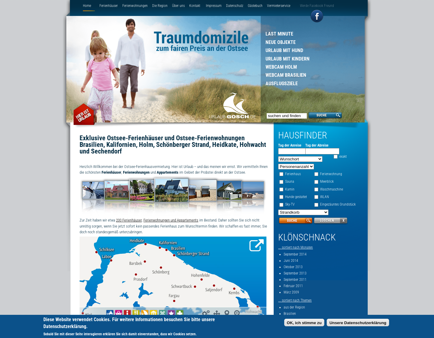 Aktuelle Website-Vorschau von Ostsee-Ferienhäuser und Ferienwohnungen