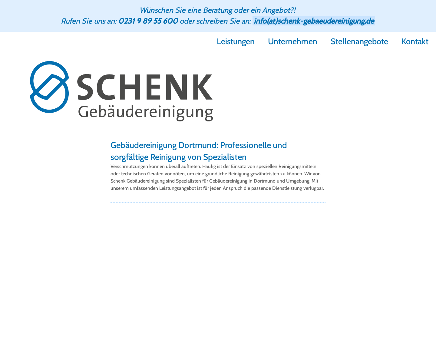 Aktuelle Website-Vorschau von Gebäudereinigung