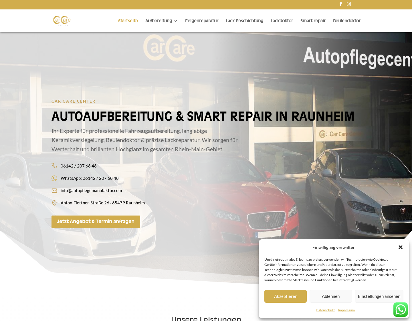 Aktuelle Website-Vorschau von Car Care & More