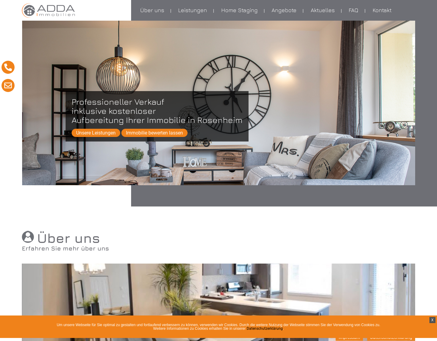 Aktuelle Website-Vorschau von ADDA Immobilien