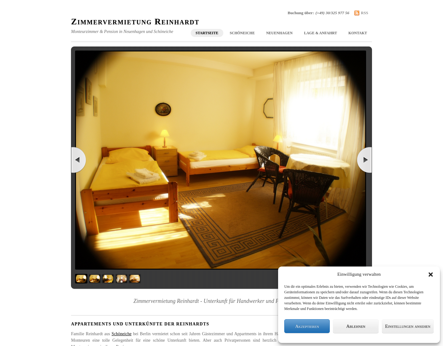 Aktuelle Website-Vorschau von APPARTEMENT - MONTEURZIMMER Schöneiche
