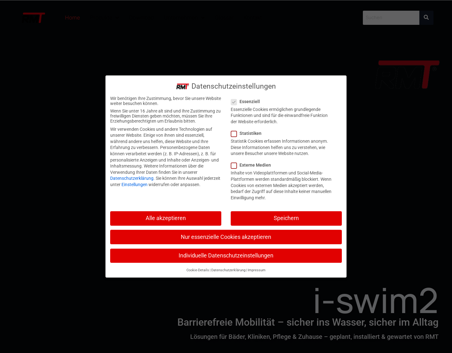 Aktuelle Website-Vorschau von RMT RehaMed Technology GmbH