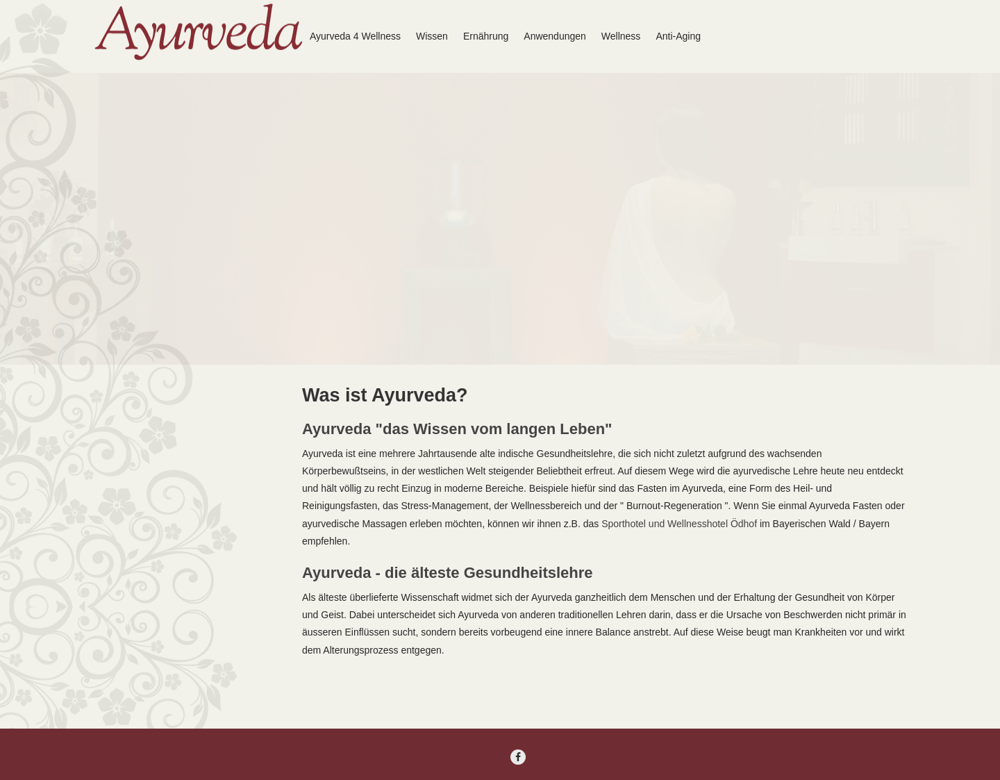Aktuelle Website-Vorschau von Ayurveda Center